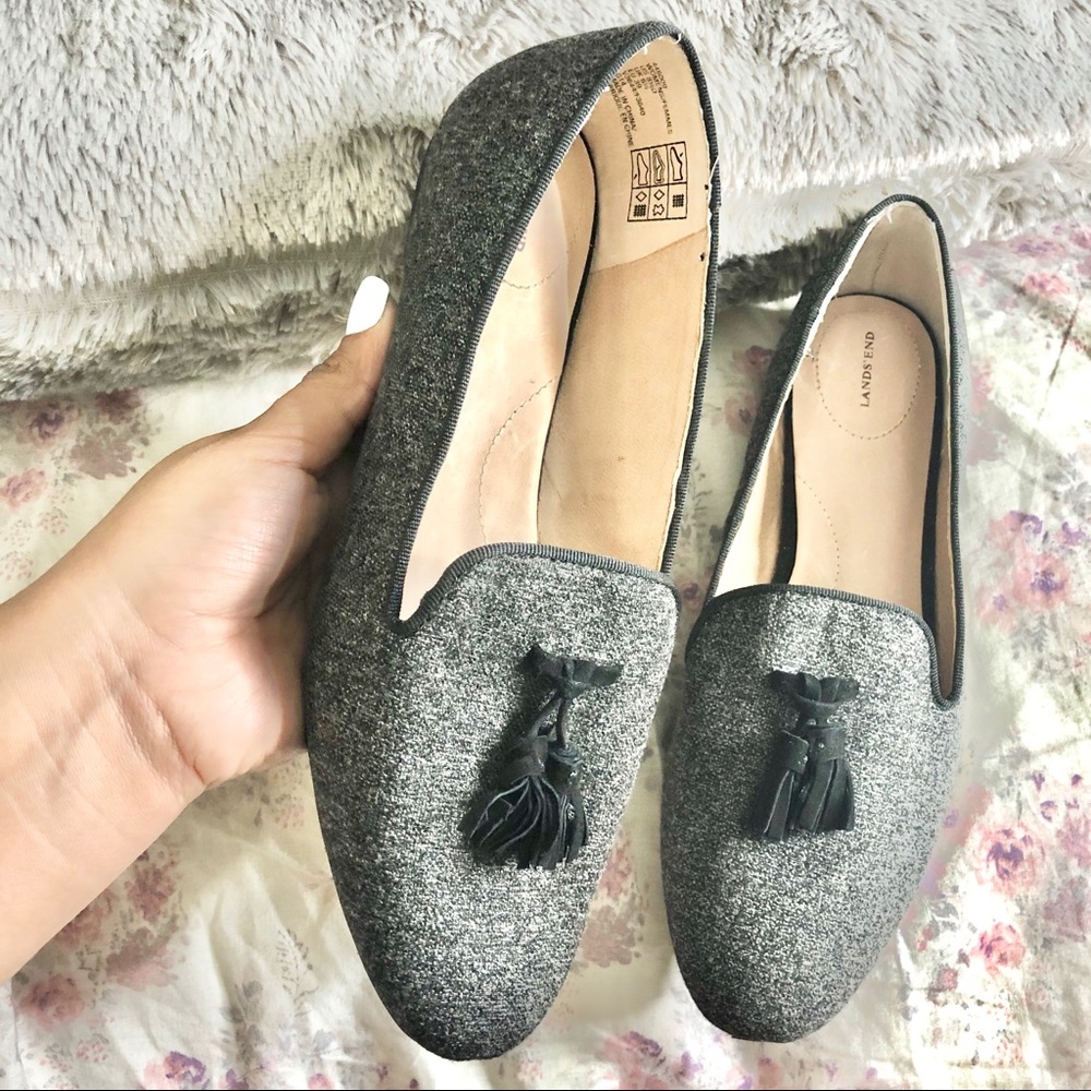 Lands’ End gray loafers size 8 1/2